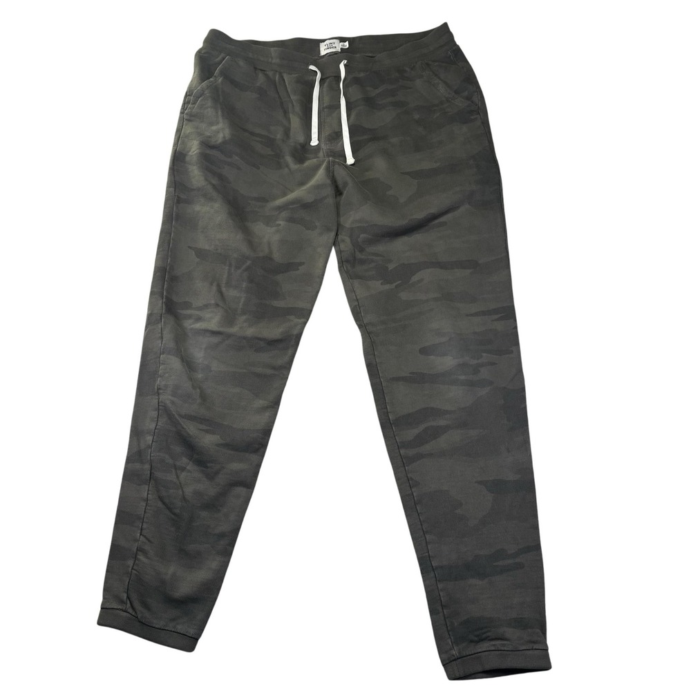 Flint And Tinder Pants Mens Large Green Camo Knit Jogger Elastic Waist USA